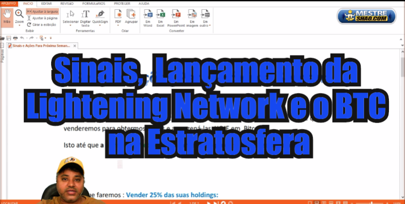 Sinais, Ações da Semana e Lançamento da Lightening Network e BTC na Estratosfera
