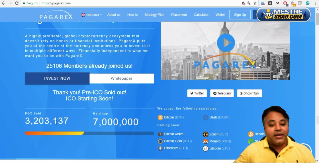 Cryptocurrency – ICO Pagarex Me deu 75%  Lucro em 60 Minutos até o Momento …