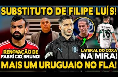 SUBSTITUTO DE FILIPE LUÍS! FLA ABRE CONVERSAS COM VIÑA! RENOVAÇÃO DE F. BRUNO! LATERAL DO COXA E+