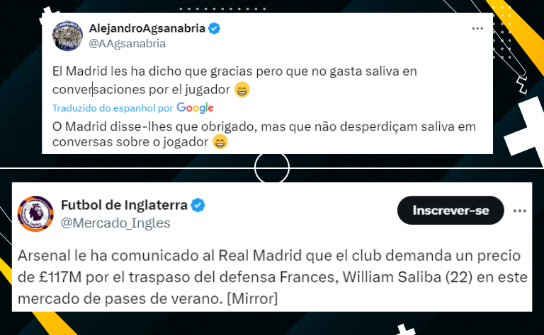 Arsenal aceita negociar Saliba, mas pede um jogador do Real Madrid em troca