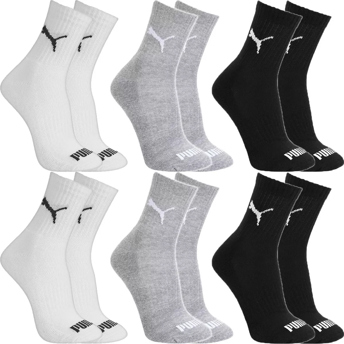 Kit 6 Pares Meias Puma Original Cano Médio Masculino