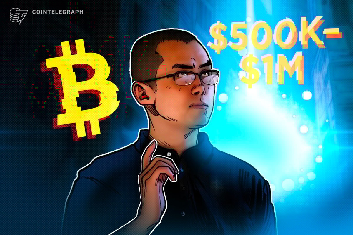 O fundador da Binance CZ diz que o Bitcoin pode atingir US $ 500k a US $ 1 milhão neste ciclo