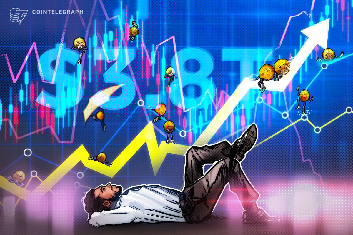 O mercado de criptografia pisca 'compra', pois a capitalização total atinge US $ 3,8t em todos os tempos