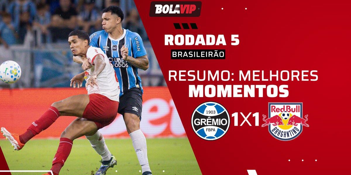 Grêmio e Bragantino empatam em jogo movimentado no Brasileirão