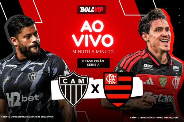 Atlético-MG x Flamengo AO VIVO: Onde ver o jogo do Brasileirão de graça