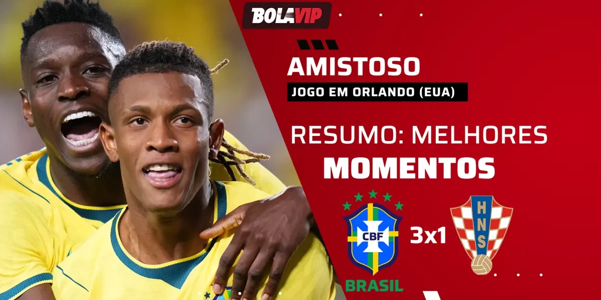 Brasil vence Croácia em amistoso com show de Endrick no fim