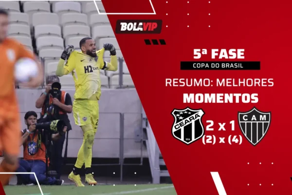 Galo nos pênaltis: Ceará 2 (2) x 1 (4) Atlético-MG — veja como foi a classificação