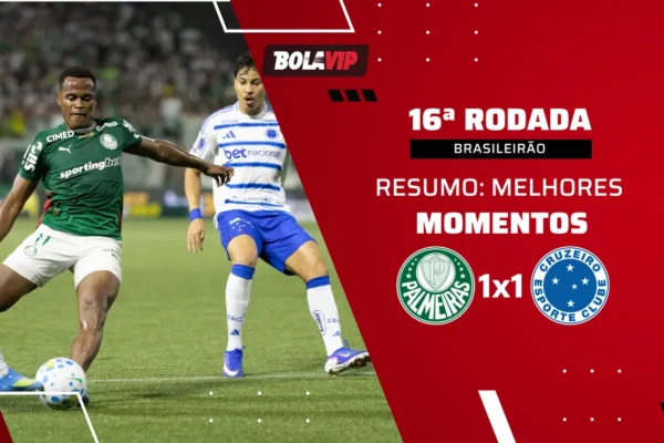 Palmeiras e Cruzeiro empatam em jogaço com golaços e chuva intensa