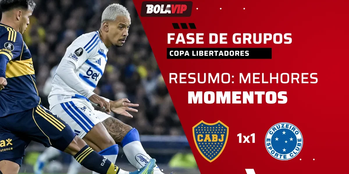 Boca 1×1 Cruzeiro: raça, expulsão e gol anulado decidem na Bombonera