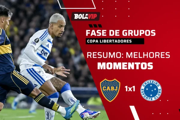 Boca 1×1 Cruzeiro: raça, expulsão e gol anulado decidem na Bombonera