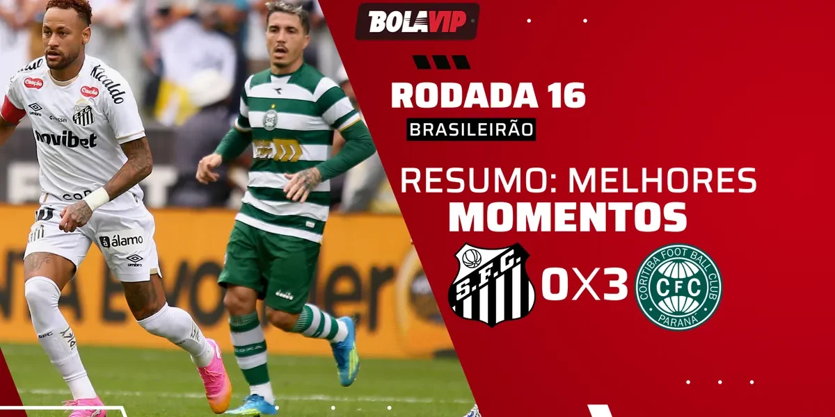 Santos atropelado: Coritiba aplica 3 a 0 e Breno Lopes brilha
