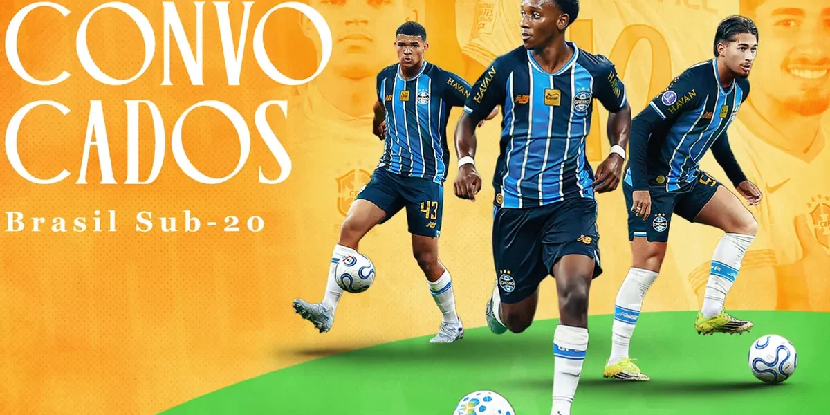 Grêmio emplaca trio na Seleção Sub-20 e prova força da base com Luís Castro