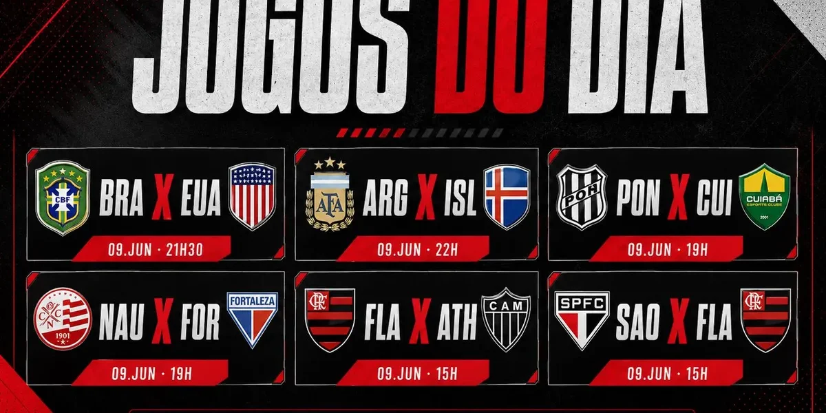 Futebol hoje (09/06): horários e onde assistir ao vivo