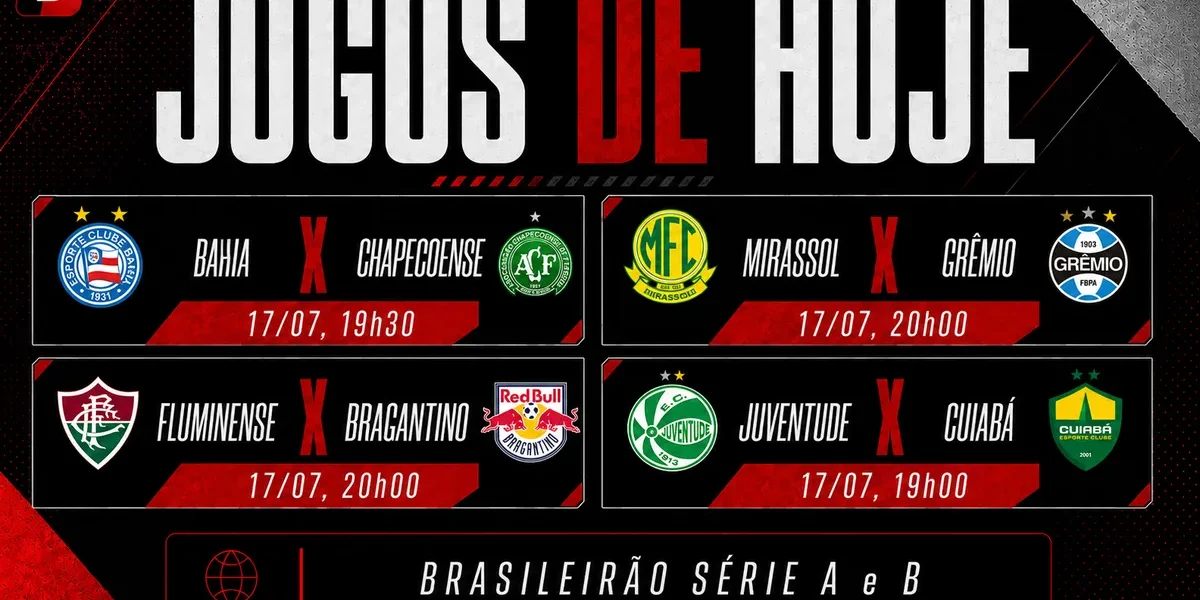 Sexta de Brasileirão: Bahia, Fluminense e Grêmio entram em campo; confira horários