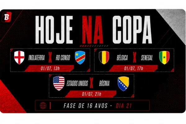 Inglaterra x RD Congo: onde assistir ao vivo na Copa 2026 e horário
