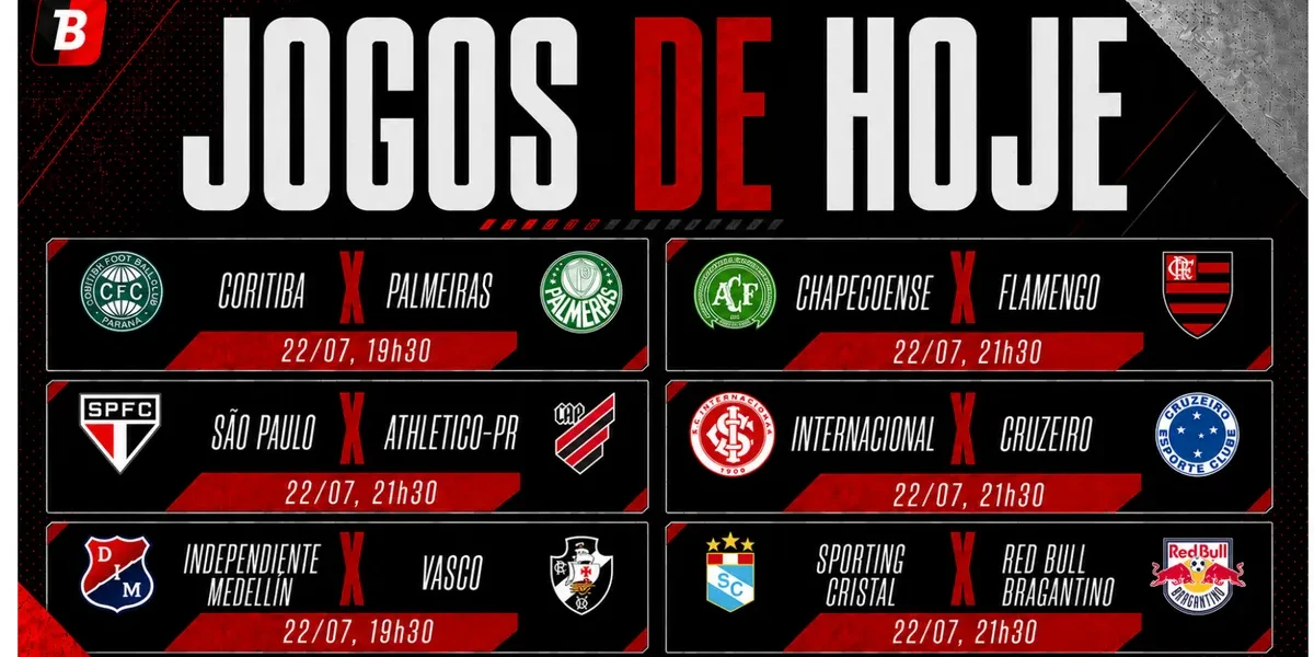 Flamengo, Palmeiras e São Paulo: onde assistir aos jogos desta quarta (22)